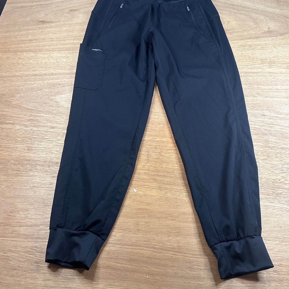 Healing Hands Purple Label Tara Scrub Jogger Pants Black Women's S Stretch